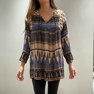 VINTAGE INDIAN PRINT BOHO SWING DRESS/coverup